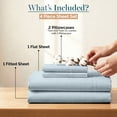 thumbnail image 3 of Casa Platino Queen Sheet Sets – 450 Thread Count 100% Cotton Cooling Sheets, Premium Hotel Luxury Sateen Finish, for Daily Comfort – French Blue, 3 of 8