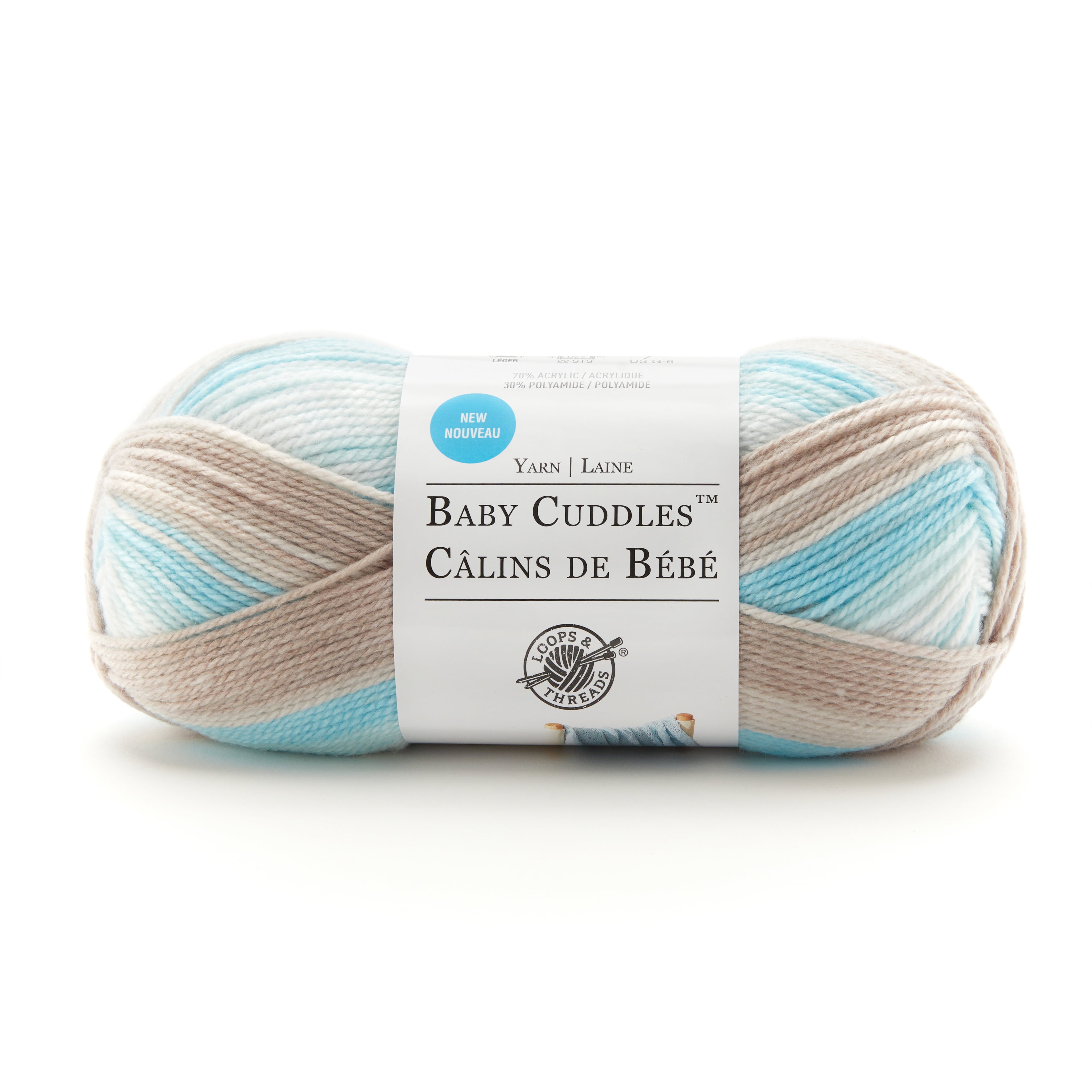 (3 pack) Baby Cuddles Yarn by Loops & Threads - Yarn for Knitting - Crochet - Weaving - and Arts & Crafts - Beachy - Acrylic - Polyamide - 4 oz