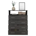 thumbnail image 4 of TUHOME Peru L Four Drawer Dresser - Color Black  Engineered Wood, 4 of 9