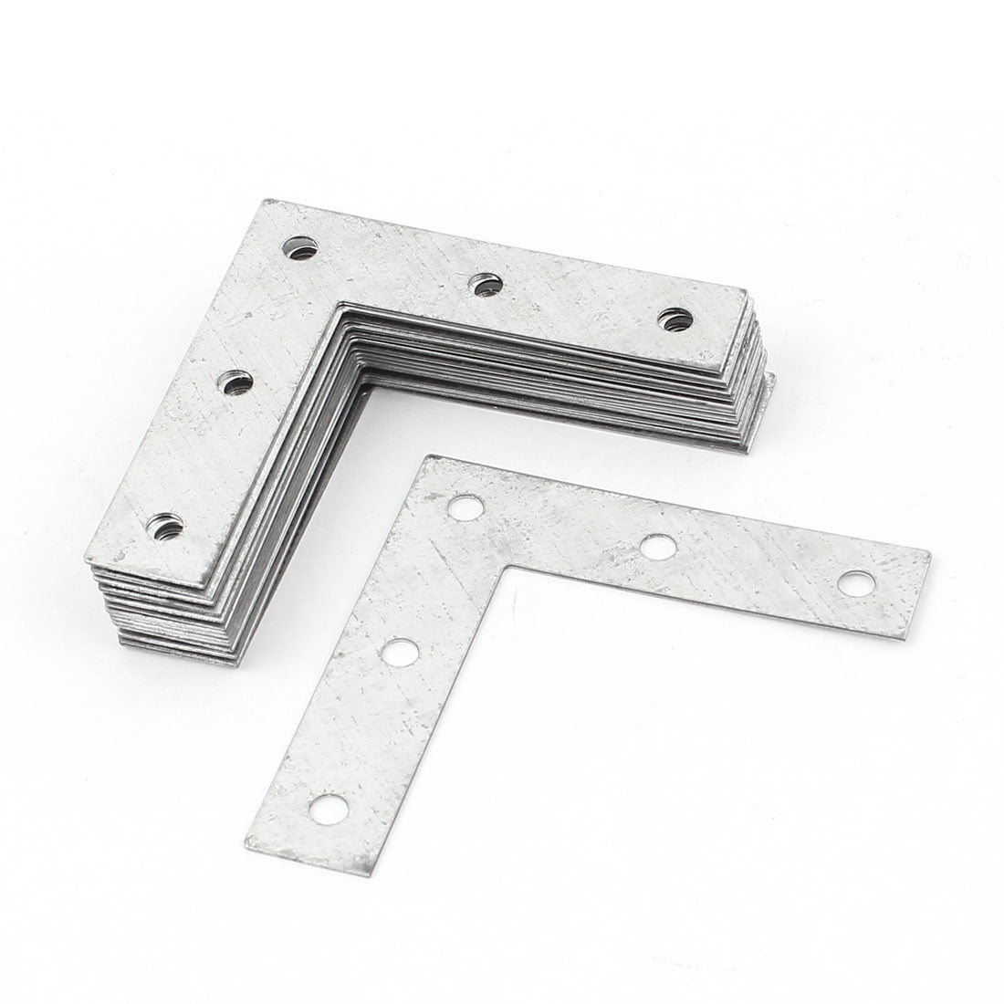 Unique Bargains 20pcs Metal Corner Braces L Type Flat Angle Brackets Plate Connector