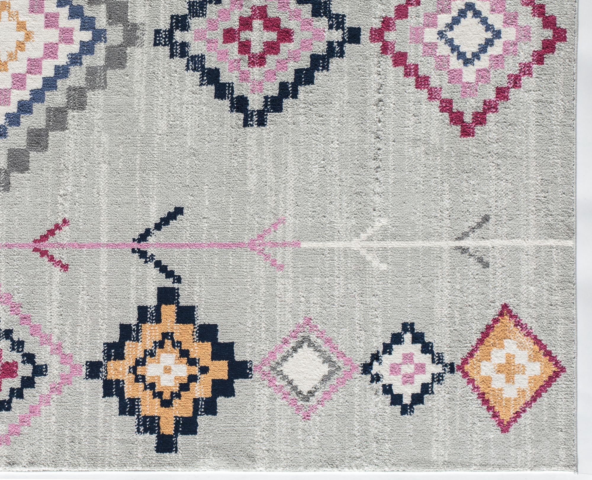 Soleil BR15B Native Grey Tribal Moroccan Light Gray Area Rug, 2'3"x6'