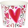 Way To Celebrate Valentine's Day Paper Tub, Hand-Drawn Hearts, 64 oz, 1 Count