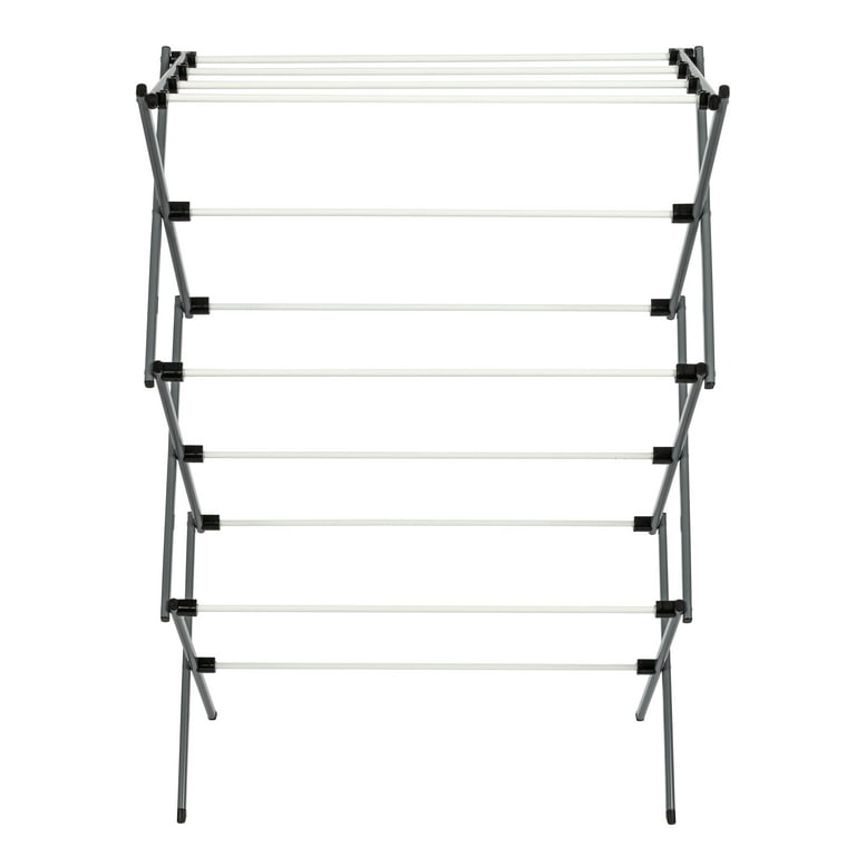 Honey-Can-Do Freestanding Black Metal Drying Rack with 12 Linear