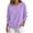 Purple, variant on GERsome Sweatshirt for Women Henley Button Crew Neck Long Sleeve Pullover Tops Solid Color Army Green L