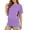 Purple, variant on ShomPort Women's Nursing Tops for Breastfeeding Oversized Short Sleeves Side Splits Hidden Zipper Maternity Top
