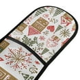 thumbnail image 4 of Yayeee Double Oven Mitt Kitchen Heat Resistant Baking 35" x7" Quilted Glove, Brown Nordic Christmas House, 4 of 6