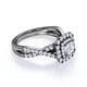 thumbnail image 4 of Elegante Anillo de Compromiso Gótico de Oro Negro de 10 K con Banda Retorcida, Diamante de Talla Cuadrada de 0,50 Quilates y Doble Halo Pavé, 4 of 6