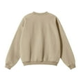 thumbnail image 3 of Crewneck Sweatshirts Men Khaki Long Sleeved Pullover Solid Color Loose Plus Size Hoodless XL, 3 of 3