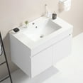 Elegant Stylish 36Inch White Wall Mounted Bathroom Vanity with Solid