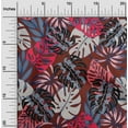 thumbnail image 2 of oneOone Cotton Poplin Maroon Fabric Tropical Leaf Sewing Material Print Fabric By The Yard 56 Inch Wide, 2 of 4
