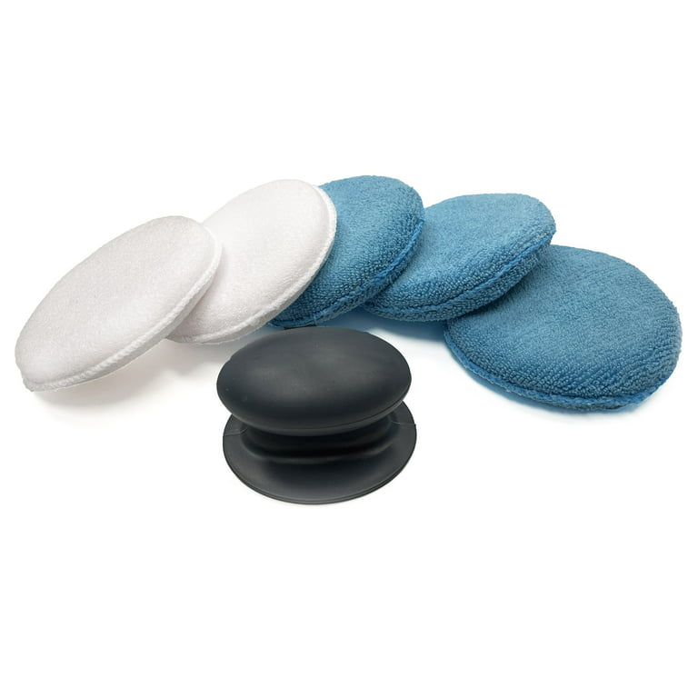 Auto Drive Microfiber Car Wax. Applicator Pads with Gripper Handle, Pack of  5 