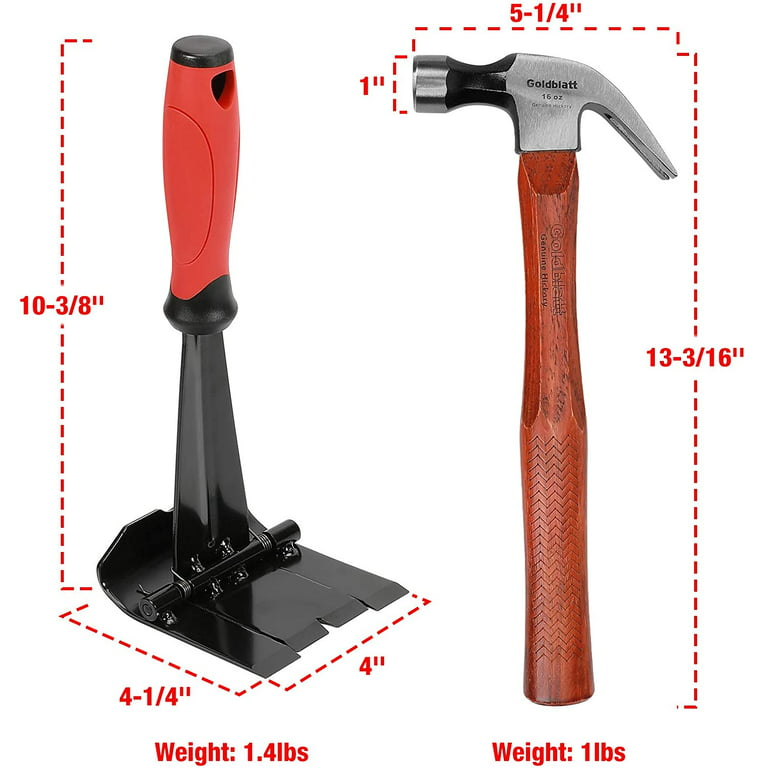 Goldblatt Trim Puller, Removal Multi-Tool & Heavy Duty Utility Knife & Claw  Hammer with Hickory Handle for Baseboard, Molding, Siding and Flooring  Removal, Remodeling 