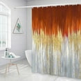 thumbnail image 2 of Modern Shower Curtain Sets for Bathroom Gray Blue Beachy Aesthetic Stripe Contemporary Minimalist Painting Fabric Bathtub Curtains Navy Blue Tan Arabic Pattern Curtains, 2 of 6