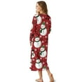 thumbnail image 2 of SEANATIVE Women's Long Sleeve Nightgown Cozy Full-Length Nightshirts Sleep Dress Soft Sleepwear Button House Dress for Christmas Holiday Party, XL, Snowman Musical Note Red, 2 of 7