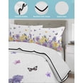 thumbnail image 4 of Quilts Twin Size, Purple Yellow Spring Floral Soft Comforter Bedding Set for Bed, Summer Botanical Birds Lightweight Quilted Bedspread with Pillow Cover(2 Pieces) for All Season, 68x86 Inch, 4 of 6