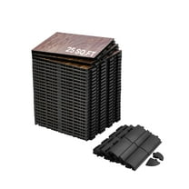 VEVOR Dance Floor Tiles, 12.4 x 12.4 in 25 Piece Interlocking Dance Flooring, Portable Dance Practice Floor with Cushioned Base (Oak Wood Grain, 25 sq. ft/Box )