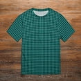 thumbnail image 6 of T Shirt For Men Green Black Houndstooth Small Pattern Trendy Cool Short-Sleeve Graphic Tops Dropship, 6 of 7