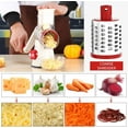 thumbnail image 2 of Rotary Cheese Grater Hand Crank Cheese Shredder for Fresh Cheese, Vegetable, Nuts,Non-slip Suction Base, Free Cleaning Brush Three Blades,Red White, 2 of 16