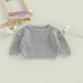thumbnail image 3 of Bébé Garçon Garçon Tricot Pull Manches Longues Col Rond Pull Tops Enfants Automne Hiver Vêtements Chauds, 3 of 8
