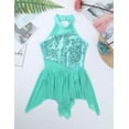 thumbnail image 6 of Alvivi Kids Girls Sequin Gymnastics Skirted Leotards Sleeveless Lyrical Ballet Dance Costume Dress Turquoise 6, 6 of 7