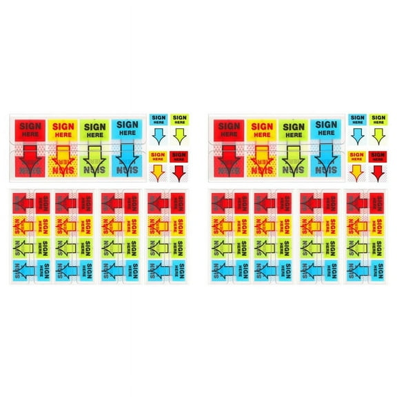 1000pcs Sign Here Stickers,Labels Stickers Adhesive Tabs Post Flags for Home Office (4 Colors)