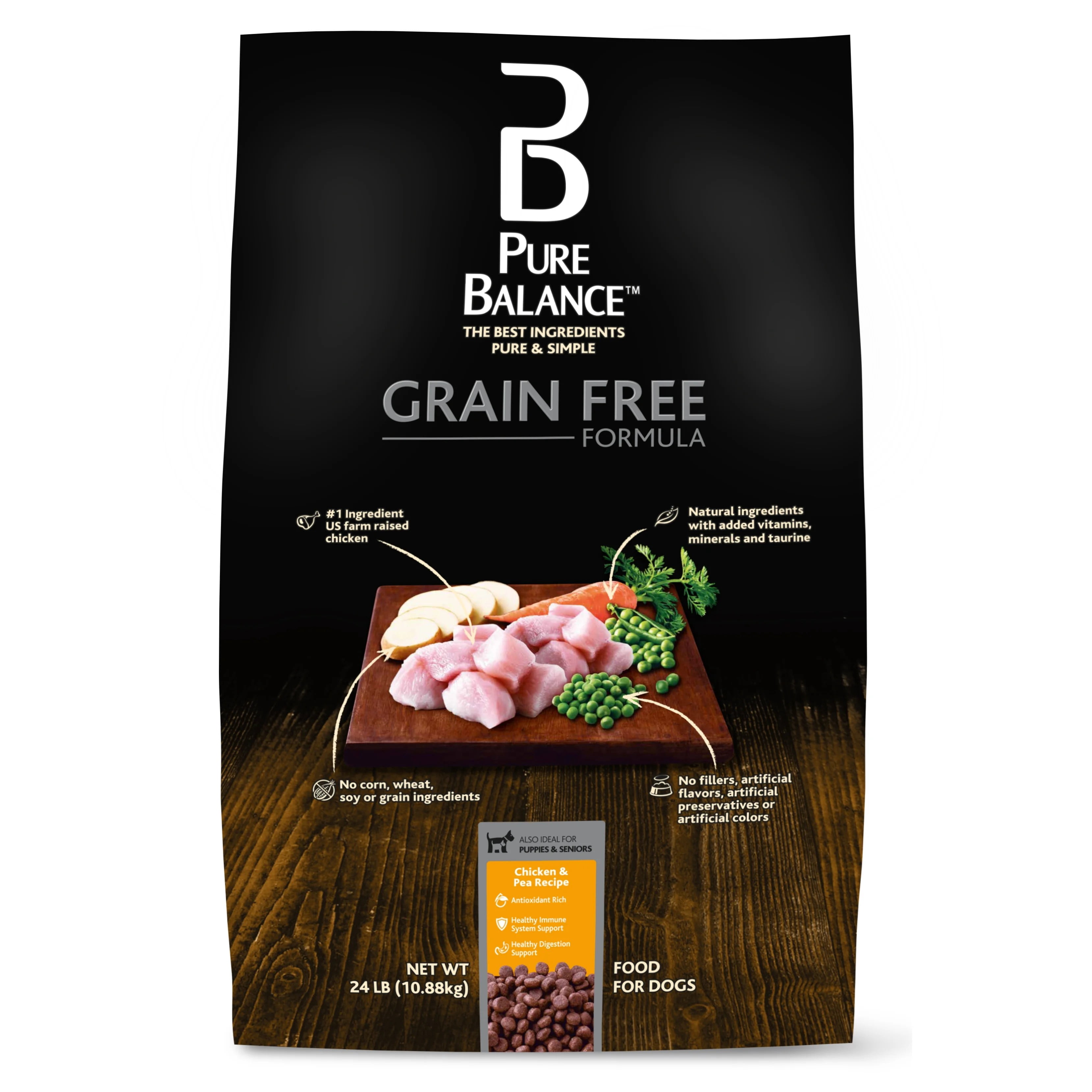 Pure Balance Grain-Free Chicken and Pea Dry Dog Food, 24 lb
