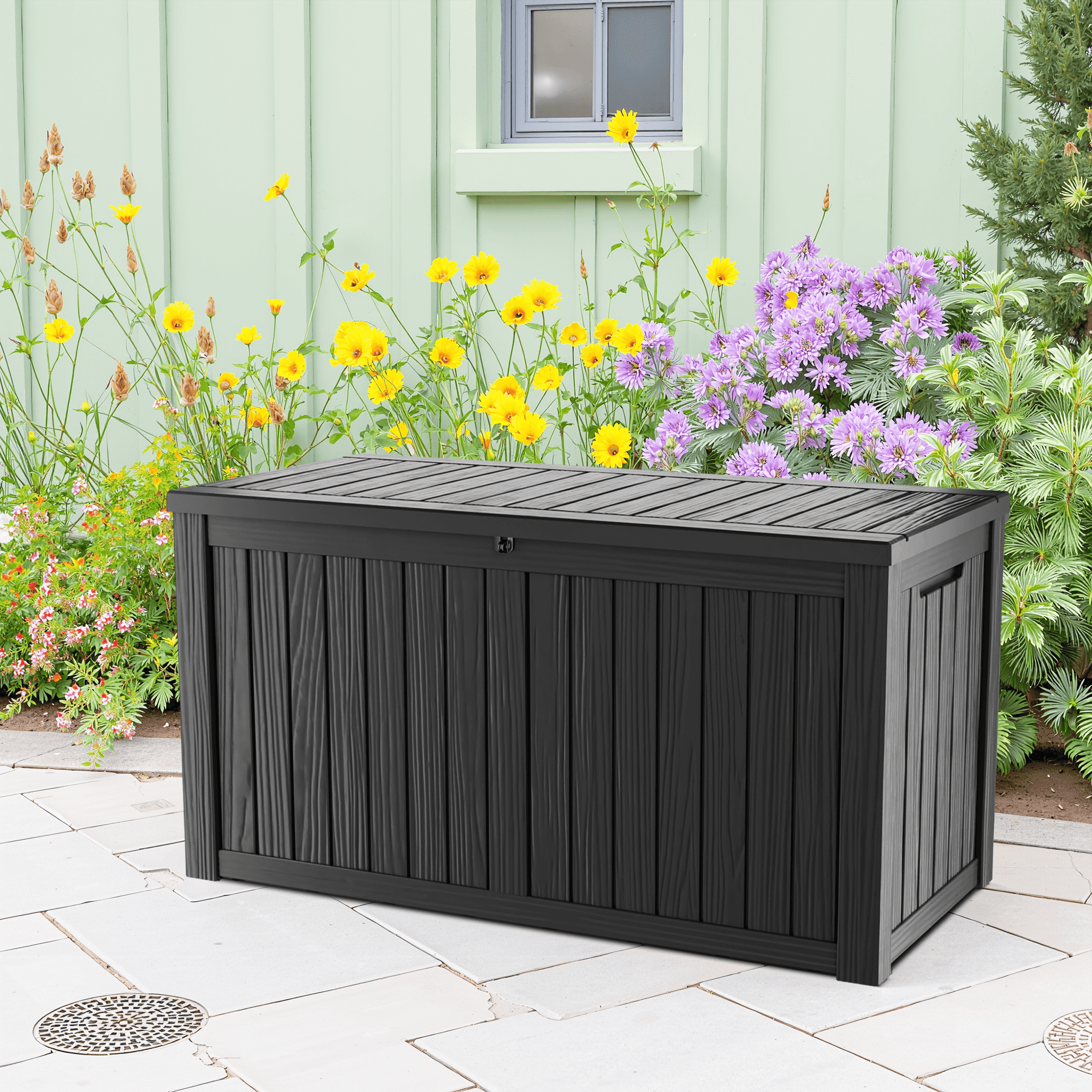 MAYEERTY 48 Gallons Large Package Drop Box with Bold “Deliveries”, Lockable Lid
