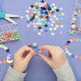 thumbnail image 4 of Perlas de estrella de acrílico Uxcell, 200 Pcs perlas en forma de estrella para pulsera de amistad, blancas, 4 of 5