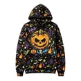thumbnail image 3 of Hoodie Pumpkin Ghost Sweatshirts Halloween Hooded Sweatshirts Mens Novelty Halloween Print Long Sleeve Shirts Black4 S, 3 of 4
