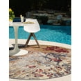 thumbnail image 3 of Unique Loom Outdoor Modern Collection Area Rug - Foliage (7' 10" Round Multi/Gray), 3 of 9