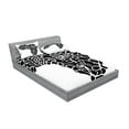 thumbnail image 2 of Ambesonne Black White Fitted Sheet & Pillow Sham Set, Wild Animal Print Map, Full, White and Black, 2 of 2