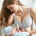 thumbnail image 5 of DuoJiaJ Plus Size Cotton Nursing Bra Women's Breastfeeding Maternity Bra Comfort Support Wireless T-Shirt Bras Gray, 5 of 5