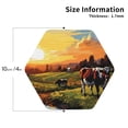 thumbnail image 2 of Rateoe Oil Painting Style Pasture Cow Drawing Drink Coasters Set of 4 Leather Coasters Spill Protection for Table Desk,Durable and Non Slip Leather Coaster ,4 Inches Drink Mats-Hexagon, 2 of 6