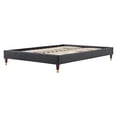 thumbnail image 3 of Platform Bed Frame, King Size, Velvet, Dark Grey Gray, Modern Contemporary Urban Design, Bedroom Master Guest Suite, 3 of 6