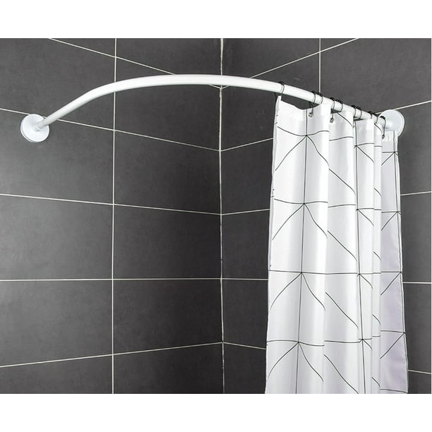 Adjustable L Shape Shower Curtain Rod, Shower Curtains For Round Tubs