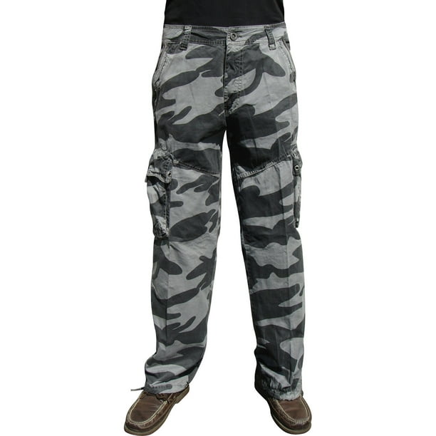 Mens Military-Style Camoflage Cargo Pants #27C1 44x32 L.Grey - Walmart.com