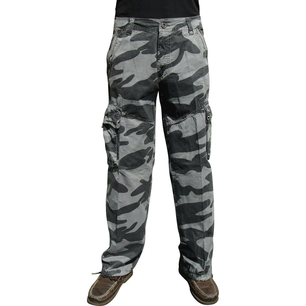 Mens Military-Style Camoflage Cargo Pants #27C1 42x32 L.Grey - Walmart ...