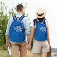 thumbnail image 4 of Vsdgher Blue Christmas With Snowflakes Print Canvas Backpack Travel Rucksack Unisex Knapsack 15.7/17.7Inch Laptop Backpack for Work,College-Small, 4 of 5