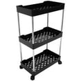thumbnail image 4 of Carrito multiusos de 3 niveles con gancho para baño y cocina, con ruedas, 4 of 8