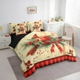 thumbnail image 3 of Manfei Red Cardinals Berry 7-Piece Twin Bedding Sets,Cute Bowtie Bow Bedding Comforter Set,Merry Christmas Sheet Sets For Girls,Ultra Soft Home Decor Reversible, 3 of 8