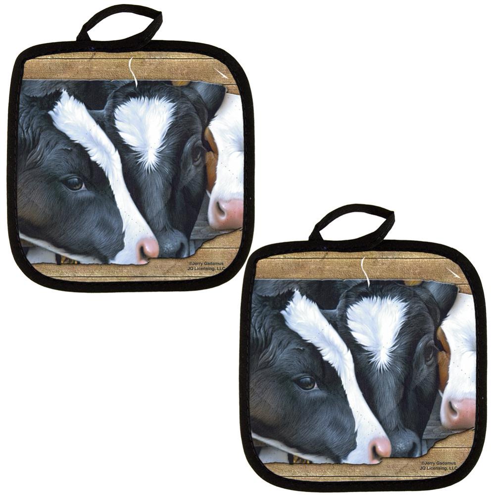 Queens of the Dairy Farm Cows All Over Pot Holder (Set of 2)