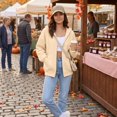 thumbnail image 6 of Fall Oversized Long Sleeve Zip‑Up Athletic Sweatshirt Women Drawstring Hoodie Lightweight Y2K Casual Winter Solid Jacket With Pockets, 6 of 9