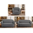 thumbnail image 3 of Milan Furniture Slipcover Fitted Protector Couch Cover Jacquard Soft Stretch Non Slip Fabric, Sofa, Grey, 3 of 6