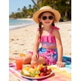 thumbnail image 4 of Lanbubble Girls Tankini Swimsuit Set 3 Piece Bathing Suits for Toddler Summer Beach Swimwear Size 5-6 Years, 4 of 9