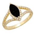 thumbnail image 7 of Halo Engagement Ring for Women - 1.2ct Natural Onyx in 14K Yellow Gold Promise Ring, 7 of 7