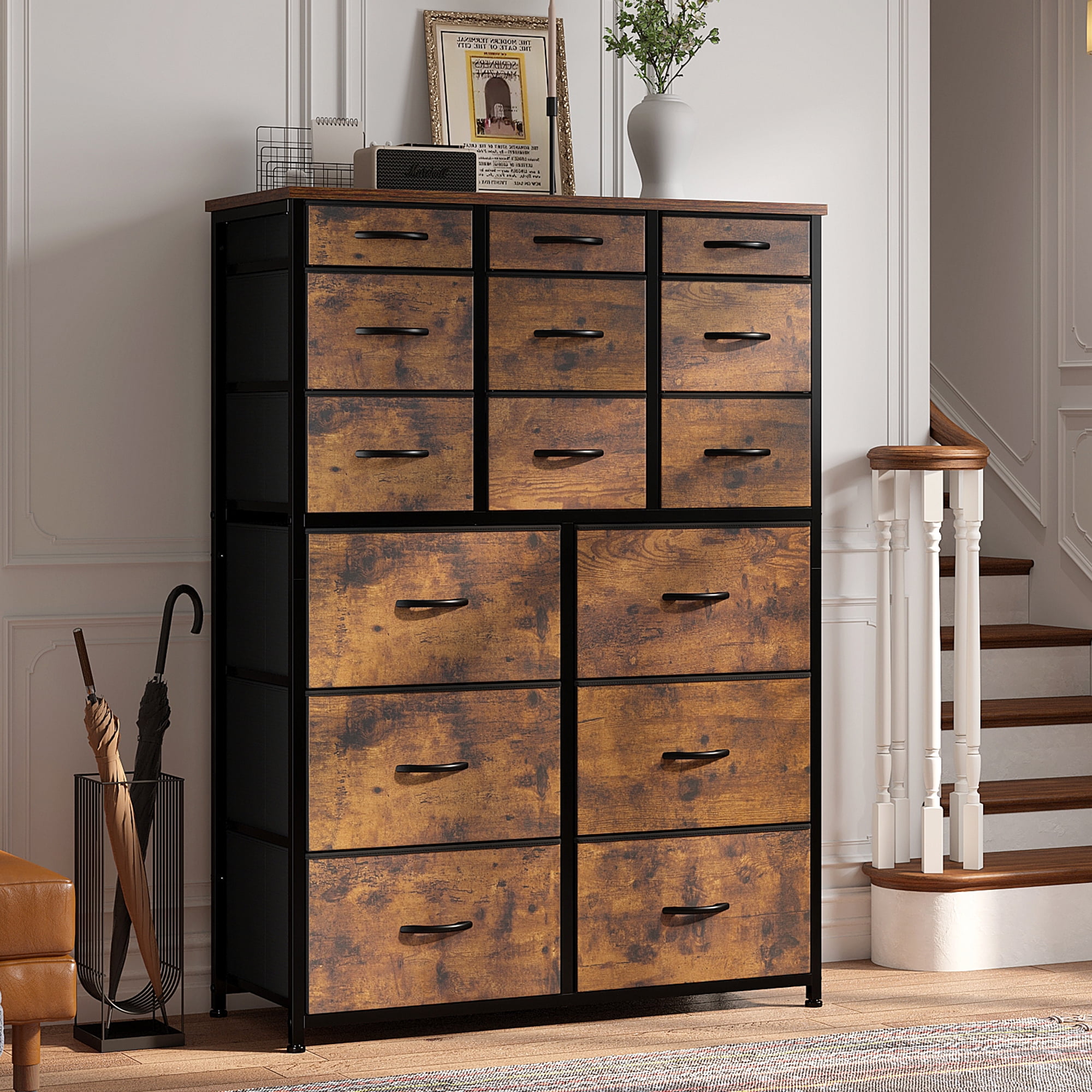 EnHomee Dresser for Bedroom with 15 Drawers, Tall Dressers for Bedroom