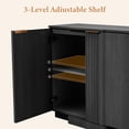 thumbnail image 3 of Brafabhome 59" Buffet Cabinet with Storage, 4 Door Accent Sideboard Credenza with 2 Adjustable Shelves, Modern Fluted Media Console Coffee Bar Table for Living Kitchen Dining Room | Black, 3 of 8