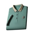 thumbnail image 1 of Camisa de manga corta para hombre, sudadera informal con solapa, moda de verano Gris Verde 3XL, 1 of 9