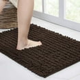thumbnail image 1 of CPDD Large Bathroom Rug Non Slip Bath Mat (47x17 Inch Brown) Water Absorbent Super Soft Shaggy Chenille Machine Washable Dry Extra Thick Perfect Absorbant Best Plush Carpet for Shower Floor, 1 of 5