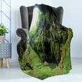thumbnail image 4 of Natural Cave Soft Flannel Fleece Blanket, Punkevni Cave in Czech Republic European Geological Formation Myst Hole Landscape, Cozy Plush for Indoor and Outdoor Use, 50" x 70", Green, by Ambesonne, 4 of 5